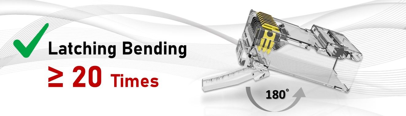 UTP RJ45 Plug Latch Bending Over 20 Times